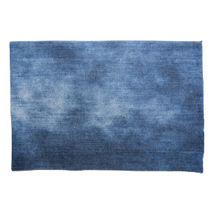 Denim textuur: versleten stof achtergrond kussensloop