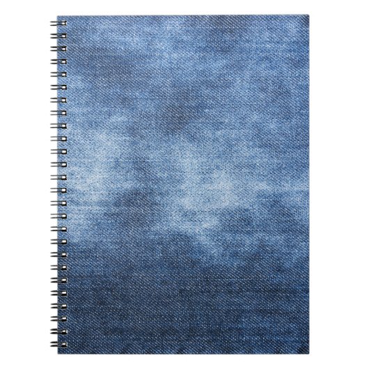 Denim textuur: versleten stof achtergrond notitieboek (Voorkant)