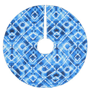 Denim Tie Dye Textuur: Moderne Elegantie. Kerstboom Rok