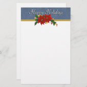 Denim Trim Prettige feestdagen Briefpapier (Voorkant / Achterkant)