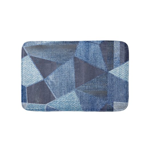 Denim Urban: Gestreepte patchwork. Badmat (Voorkant)