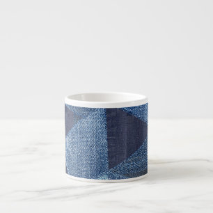 Denim Urban: Gestreepte patchwork. Espresso Kop