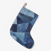 Denim Urban: Gestreepte patchwork. Kleine Kerstsok (Voorkant (Hangend))