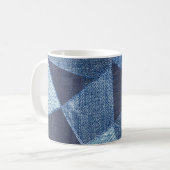 Denim Urban: Gestreepte patchwork. Koffiemok (Voorkant links)