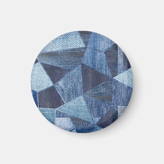 Denim Urban: Gestreepte patchwork. Magneet (Voorkant)