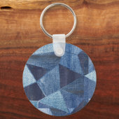 Denim Urban: Gestreepte patchwork. Sleutelhanger (Voorkant)