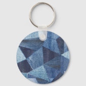 Denim Urban: Gestreepte patchwork. Sleutelhanger (Achterkant)