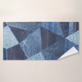 Denim Urban : Patchwork à rayures détendues. (Serviette de bain)