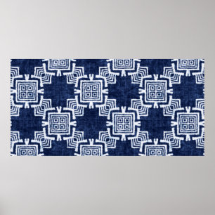 Denim verfte etnische stammen naadloos poster