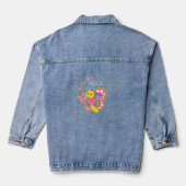 Denim Veste Bleu Papillon Floral (Verso)