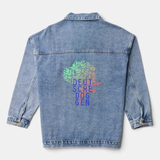Denim Veste Grande Danse Illustration Florale (Verso)
