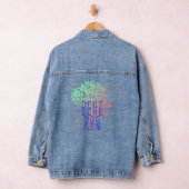 Denim Veste Grande Danse Illustration Florale (Hangar)