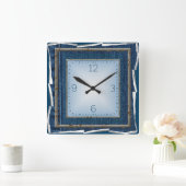 Denim Vierkante Klok (Huis)