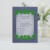 Denim Vines RSVP met menu (Staand voorkant)
