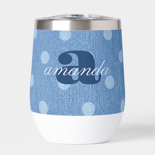 Denim Washed Polka Dot (Voorkant)