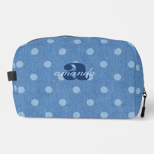 Denim Washed Polka Dot Toilettasje (Voorkant)