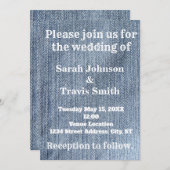Denim Wedding Uitnodiging (Voorkant / Achterkant)