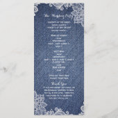 Denim & Wit Bloemen Kant Trouwprogramma Rack Programma (Achterkant)