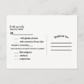 Denim & Witte Bloemenkanten Elegante Trouw-RSVP Uitnodiging Briefkaart (Achterkant)