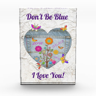 Denim Zak Hart Bloemen Vlinders Fotoblokken
