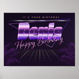 Denis Name Vorname retro Poster Geburtstag