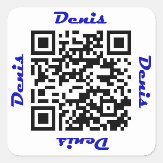 Denis QR Code Gepersonaliseerde NAAM Sticker (Voorkant)