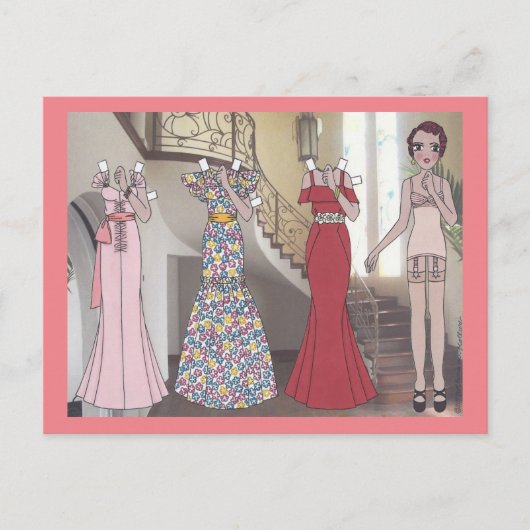 Denise, Art Deco Lady van 1934 Briefkaart (Voorkant)