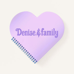 Denise.&famille Carnet de coeur de lavande rose