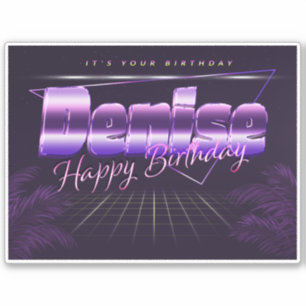 Denise Nom Prénom lila retro Sticker