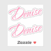 Denise roze naam x2 sticker (Vel)
