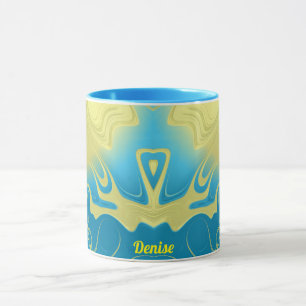 DENISE ~ Zany 3D Fractal ~ Yellow Blue 3D Mok