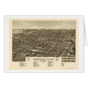 Denison, carte panoramique de TX - 1886