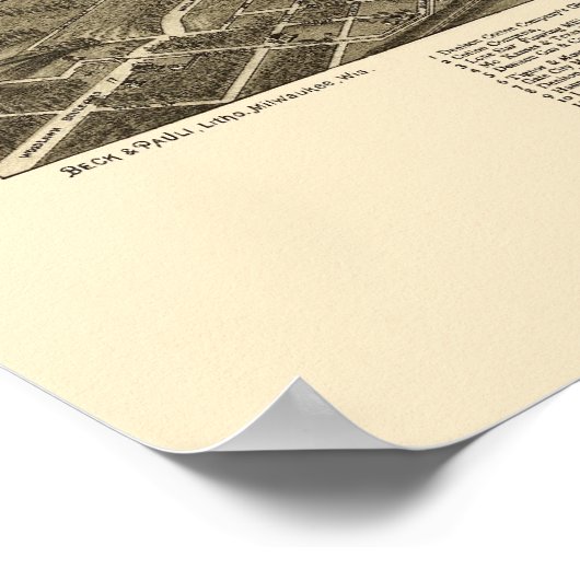 Denison, TX Panoramic Map - 1886 Poster (Hoek)