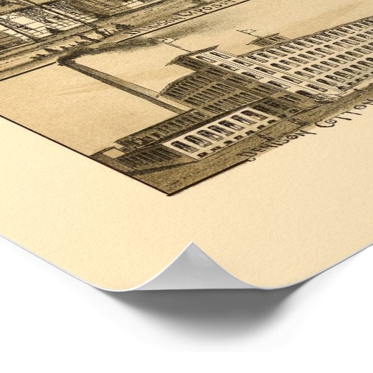 Denison, TX Panoramic Map - 1891 Poster (Hoek)