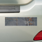 Denium Fabric Background Bumpersticker (Op auto)