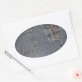 Denium Fabric Background Oval Sticker (Envelop)