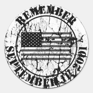 Denk aan 9/11 ronde sticker