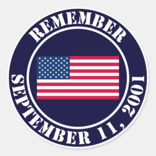 Denk aan 9/11 ronde sticker