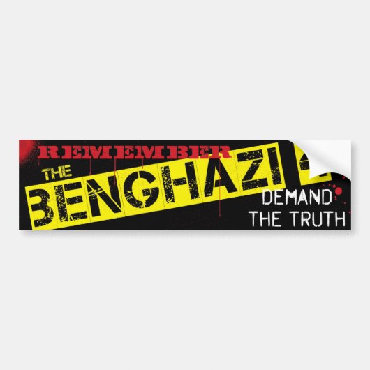 Denk aan Benghazi 4 Bumpersticker (Voorkant)