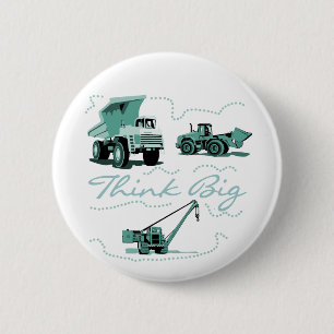Denk aan Big Construction Tshirts en cadeaus Ronde Button 5,7 Cm