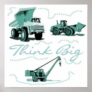 Denk aan Big Construction Vehicles Poster