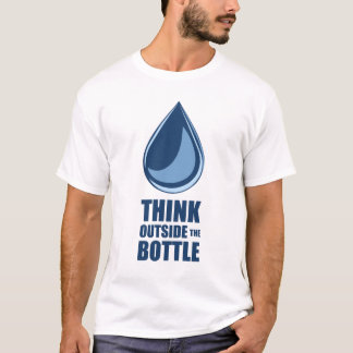Denk aan de buitenzijde van de fles - Mannen witte T-shirt