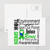 Denk aan de Collage Groene Milieu Briefkaart (Voorkant / Achterkant)
