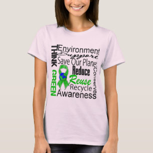 Denk aan de Collage Groene Milieu T-shirt
