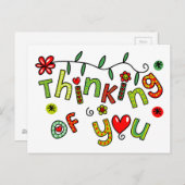 Denk aan de Doodle-tekst van uw Cartoon Briefkaart (Voorkant / Achterkant)