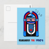 Denk aan de jaren 50, jukebox, briefkaart (Voorkant / Achterkant)