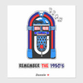 Denk aan de jaren 50, jukebox, sticker (Vel)