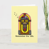 Denk aan de jaren 60 en Jukebox Music. Kaart (Voorkant)