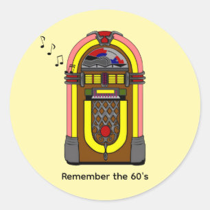 Denk aan de jaren '60 ronde sticker