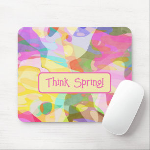 Denk aan de lente! Pastel Abstract Art Design Muismat